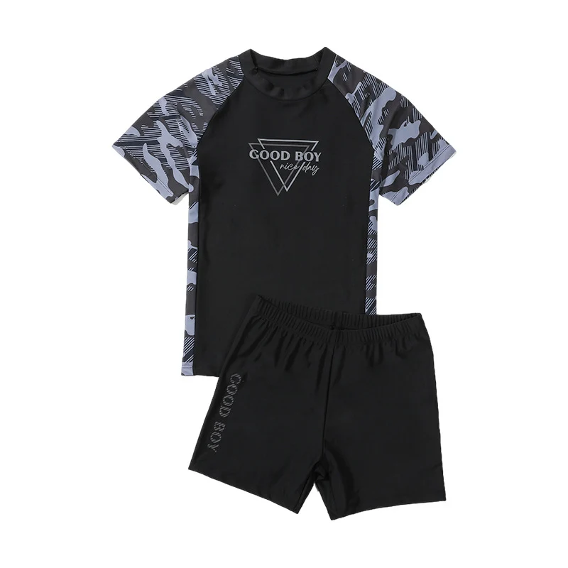Children's Swimwear Boys' Big Children Split 2025 New Fat Children's Big Children's Hot Spring Swimming Trunks Youth Swimming suit