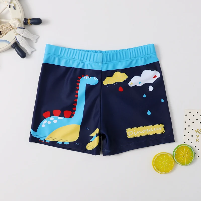 Children's Swim Trunks Boys Swimsuit Small, Medium and Large Children's Cartoon Printed Baby's Flat-Corner Swim Trunks Quick-drying Cross-border New