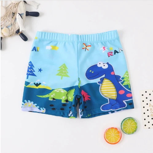 Children's Swim Trunks Boys Swimsuit Small, Medium and Large Children's Cartoon Printed Baby's Flat-Corner Swim Trunks Quick-drying Cross-border New