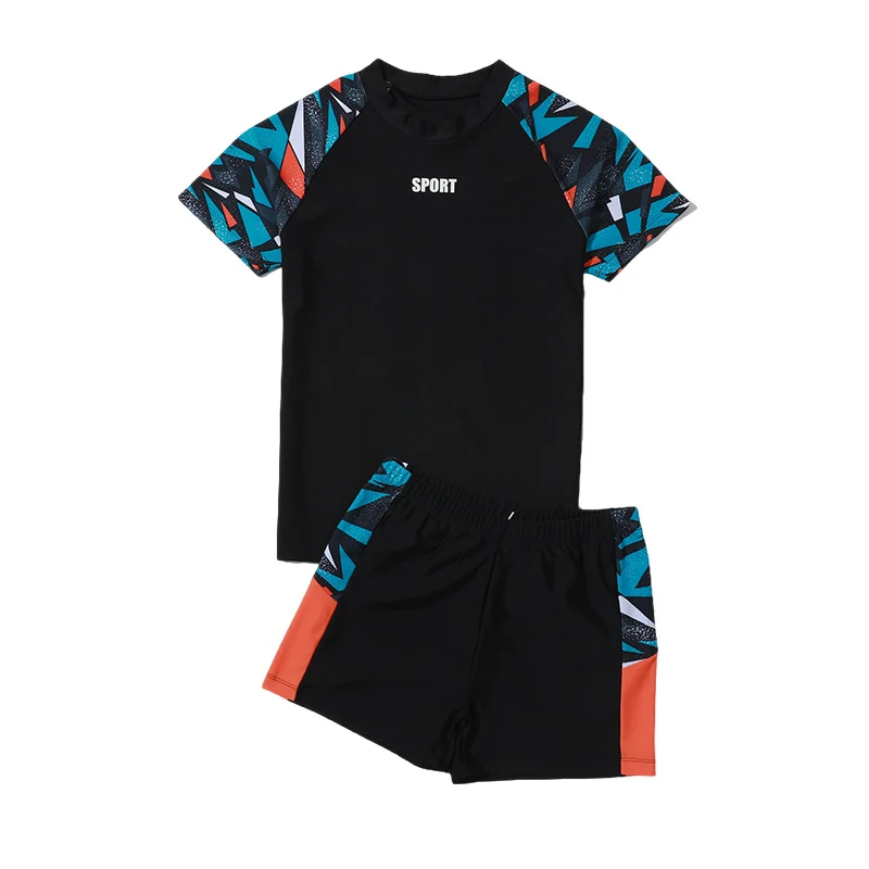 Children's Swimwear Boys' Swim Trunks 2026 New Model Kids' Swimwear for Older Children Youth Two-Piece Hot Spring Swimwear