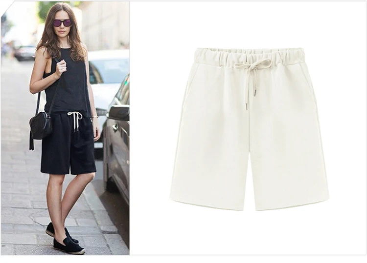 Small Sweat Pure Cotton Shorts Breathable Women's Summer High Waist Thin Loose Sports Casual Pants Slimming Straight Pants Women's Pants