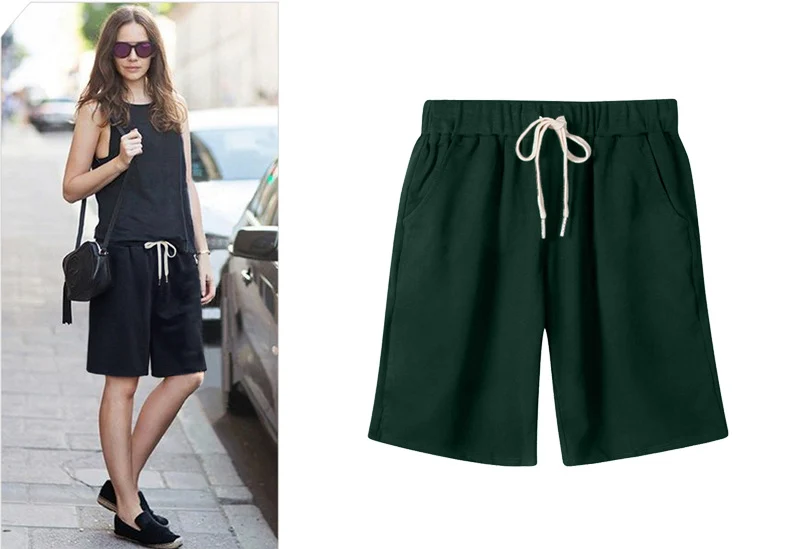 Small Sweat Pure Cotton Shorts Breathable Women's Summer High Waist Thin Loose Sports Casual Pants Slimming Straight Pants Women's Pants