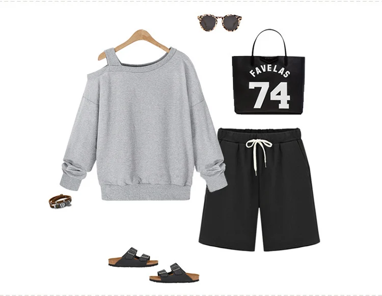 Small Sweat Pure Cotton Shorts Breathable Women's Summer High Waist Thin Loose Sports Casual Pants Slimming Straight Pants Women's Pants
