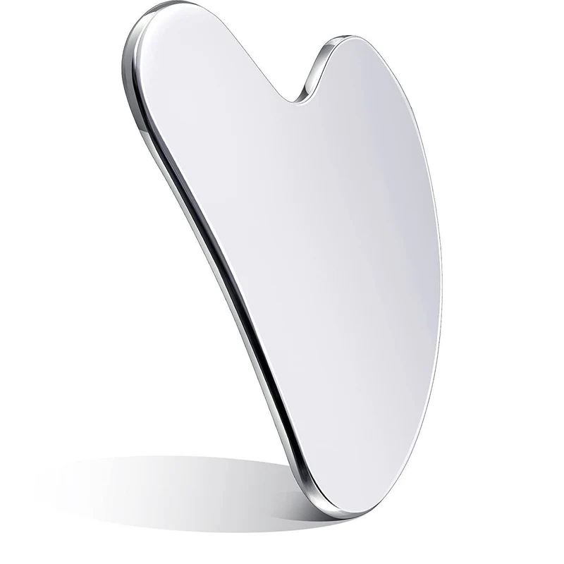 Factory direct stainless steel large heart-shaped scraping plate hand face scraping metal massage beauty tools wholesale
