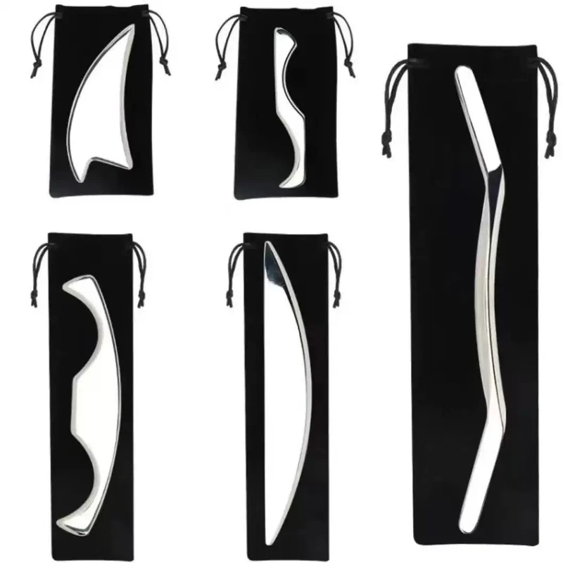 Factory direct stainless steel large heart-shaped scraping plate hand face scraping metal massage beauty tools wholesale