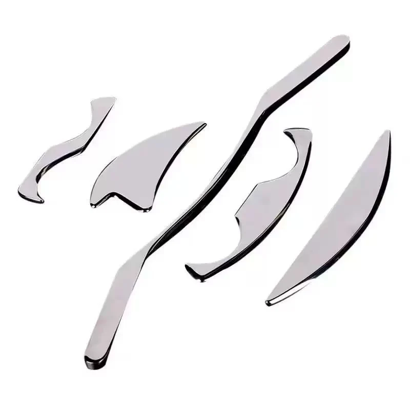 Factory direct stainless steel large heart-shaped scraping plate hand face scraping metal massage beauty tools wholesale