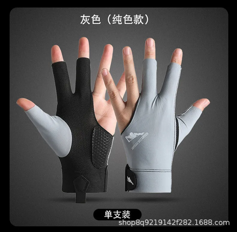 Billiards Gloves, Snooker Table Tennis Gloves, Breathable, Quick-Drying, Wear-Resistant, Comfortable, Non-Slip, Fingerless, Lightweight, Xinji Sun Protection Gloves