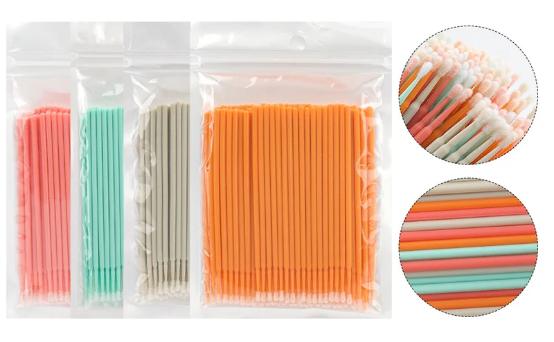 Wholesale New Macaron Color Removal Cotton Swab Grafting Eyelash Cleaning Cotton Stick Eyelash Multifunctional Nano Micro Coater