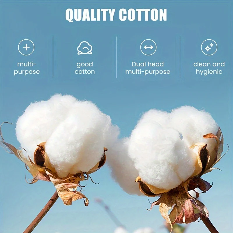 1000 double-headed multifunctional cotton swab wholesale large disposable sanitary cotton swab ear spoon makeup remover cotton