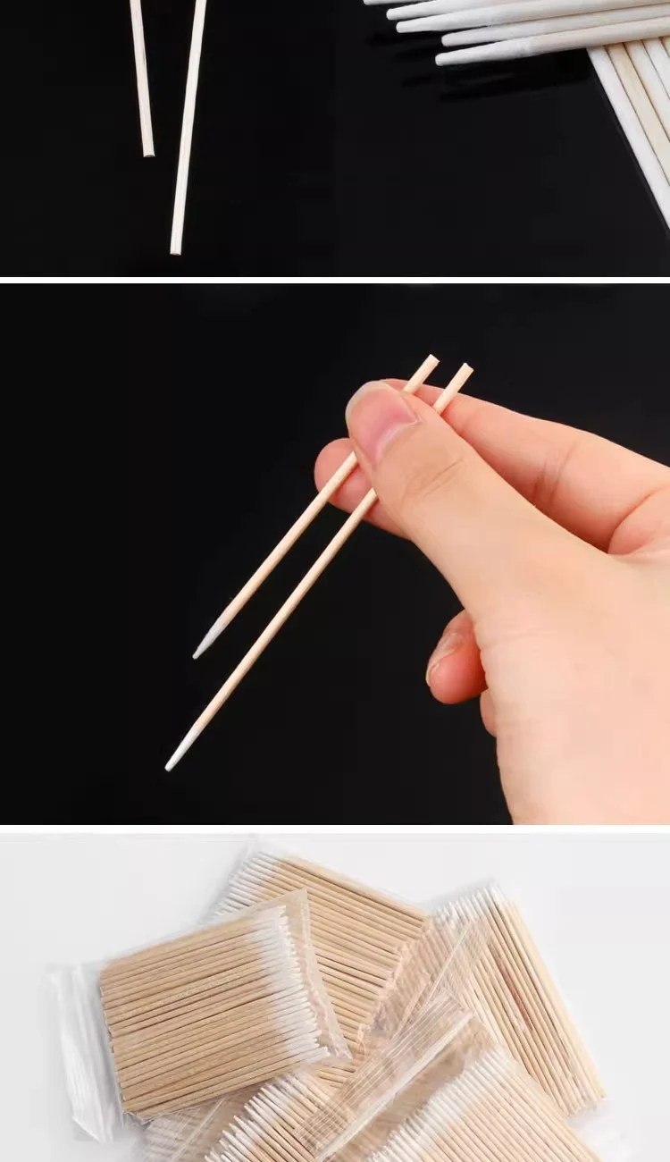 Free Shipping/Cotton Swabs/Tattoo Embroidery A1P20 - Pointed Single/Double-Ended Cotton Sticks for Makeup Removal, Wooden Sticks for Teeth