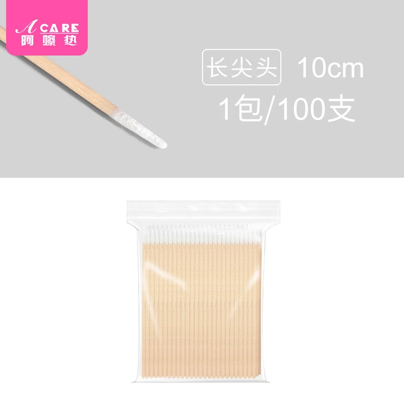 Free Shipping/Cotton Swabs/Tattoo Embroidery A1P20 - Pointed Single/Double-Ended Cotton Sticks for Makeup Removal, Wooden Sticks for Teeth