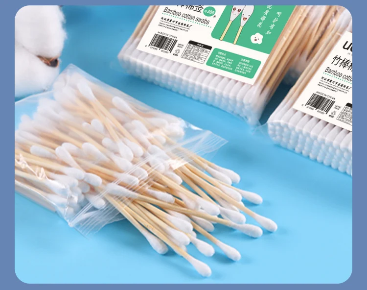 Double-Ended Bagged Cotton Swabs for Ear Picking, Ear Picking Cotton Swabs for Makeup Removal, Makeup and Beauty Cleaning, Free Shipping