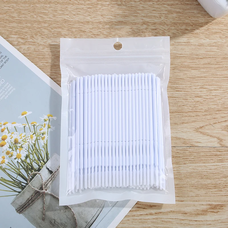 Grafting eyelash long head cotton swab eyelash cleaning stick cotton swab unloading eyelash cleaning stick tattoo auxiliary professional tool
