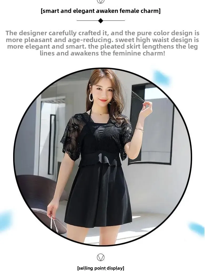 Women's Swimwear 2026 New Trendy Two-Piece Conservative Slimming Tummy-Covering Plus Size Ins-Style Fairy-Like Hot Spring Sexy