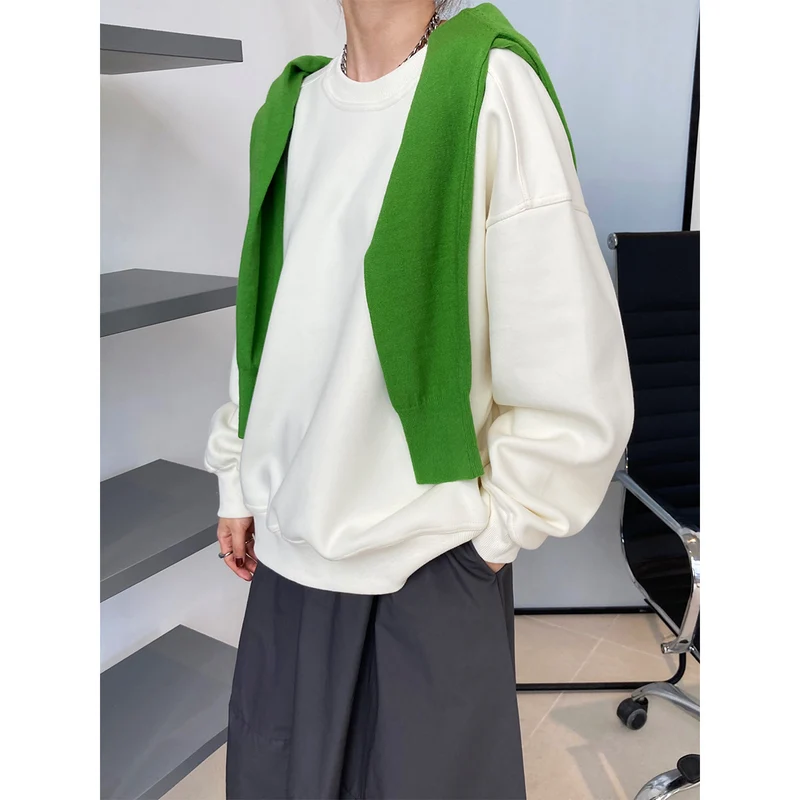 Luxi 2025 Autumn and Winter New Style Velvet Thickeneded Burgundy Sweatshirt for Women Korean Style Normcore Long-Sleeved Pullover Top 2628