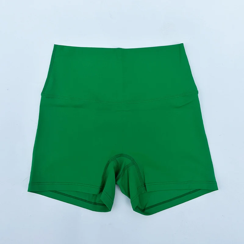 New Nude High-Waist Brushed Shorts Yoga Wear Nylon Shorts Women's Tight Yoga Three-Point Sports Shorts Peach