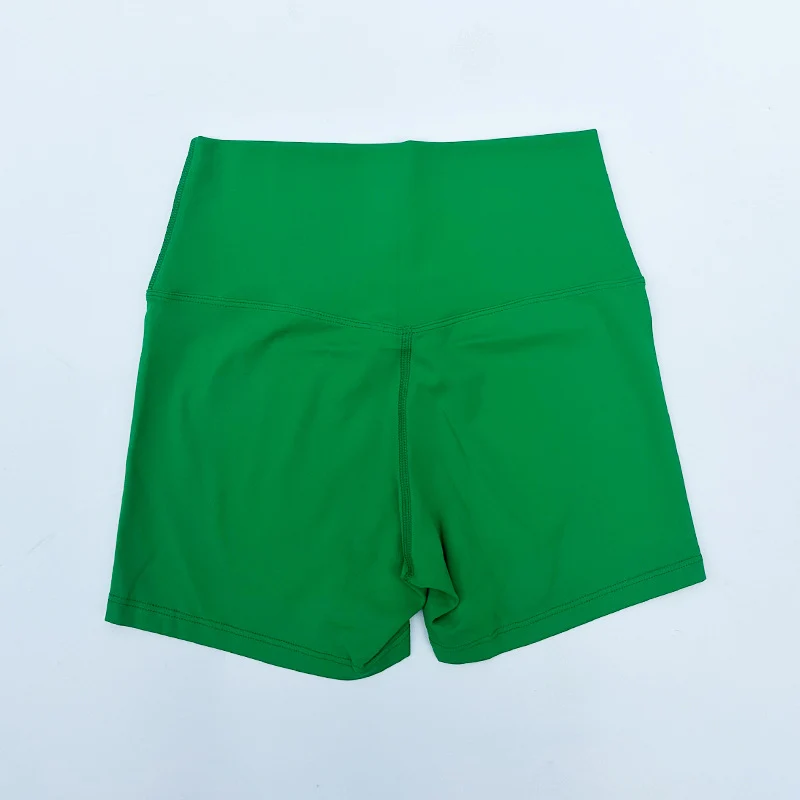 New Nude High-Waist Brushed Shorts Yoga Wear Nylon Shorts Women's Tight Yoga Three-Point Sports Shorts Peach