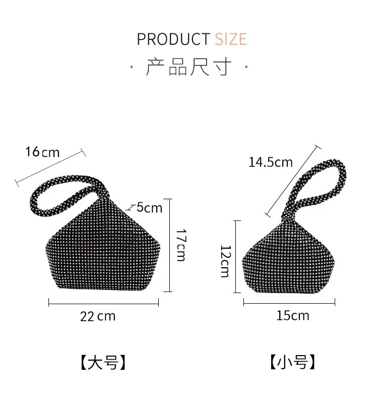 Cross-border Rhinestone Clutch Fashion Portable Cosmetic Bag Mine Bag Women's European and American Style Evening Bag Handbag
