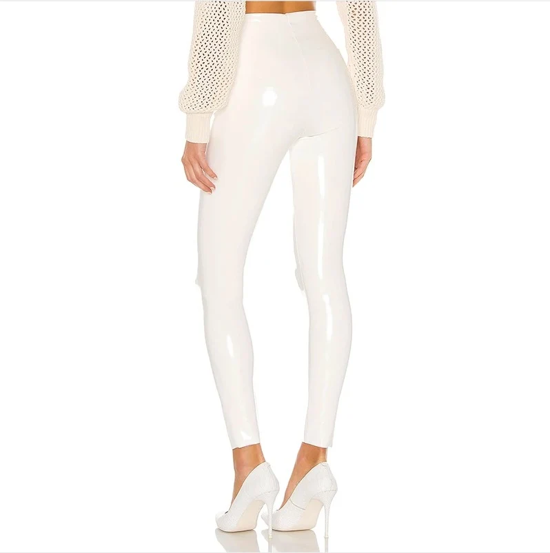 Cross-border Amazon Europe and America White Leather Pants Women's Cropped Pants Sexy PU Tight Slim Fit Summer Foreign Trade Hot Women's Clothing