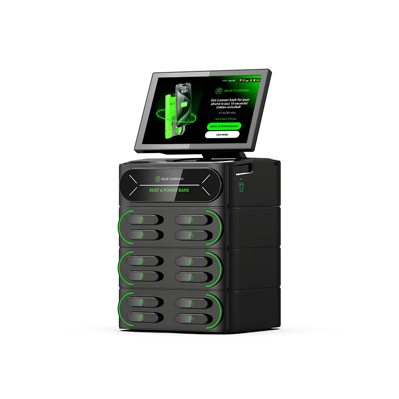 2024 Best Selling 12-Slot Touch Screen Integrated Stackable Charging Station Share Power Bank 4G Rental Station Portable