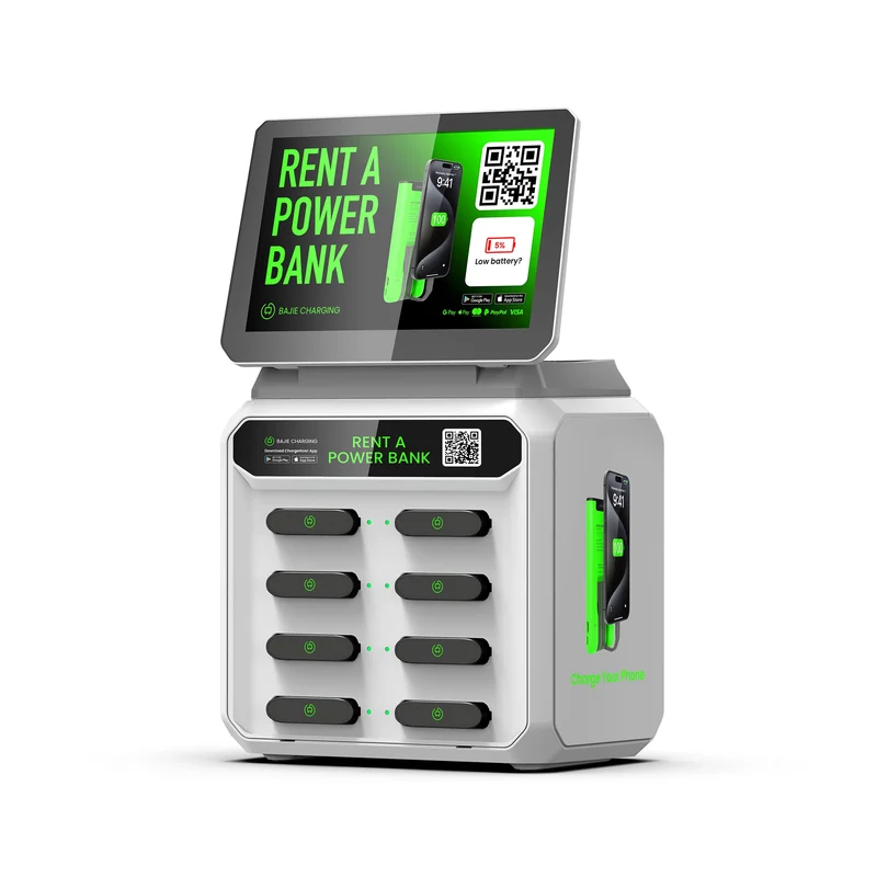 Power Bank 6000Mah Power Charger With 8 Slots and Phone Charging Station Overcurrent Protection 60W Solar Powered Kiosk Rental