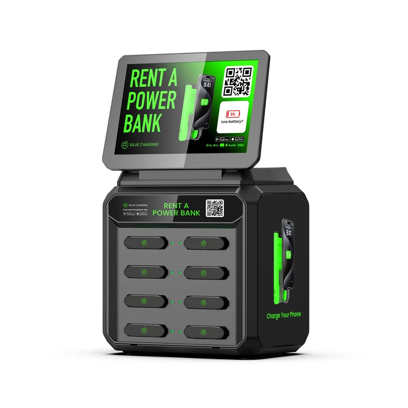 Power Bank 6000Mah Power Charger With 8 Slots and Phone Charging Station Overcurrent Protection 60W Solar Powered Kiosk Rental