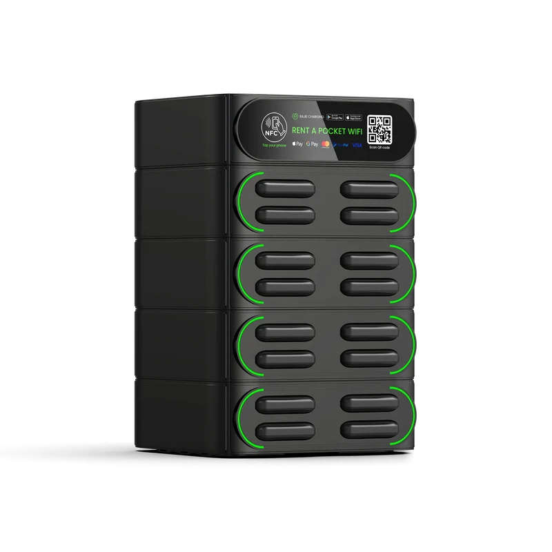 Bajie Charging Rental Station 16 Stack Sharing Power Bank Vending Machine with Mifi Fast Charger Mobile Phone Charging Station