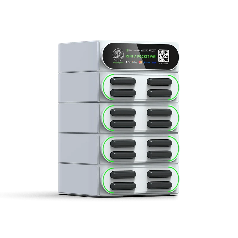 Bajie Charging Rental Station 16 Stack Sharing Power Bank Vending Machine with Mifi Fast Charger Mobile Phone Charging Station