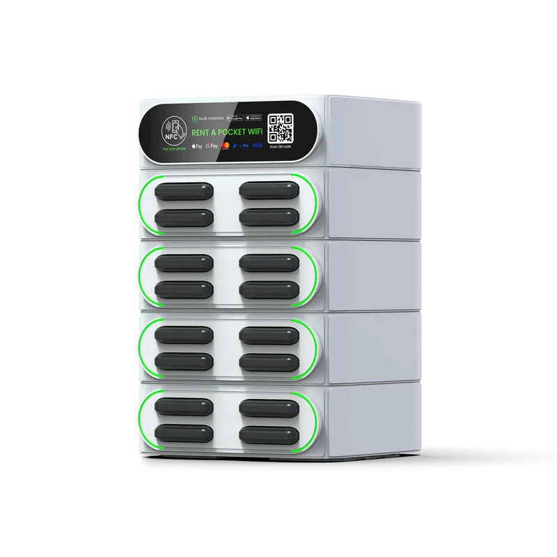 Bajie Charging Rental Station 16 Stack Sharing Power Bank Vending Machine with Mifi Fast Charger Mobile Phone Charging Station