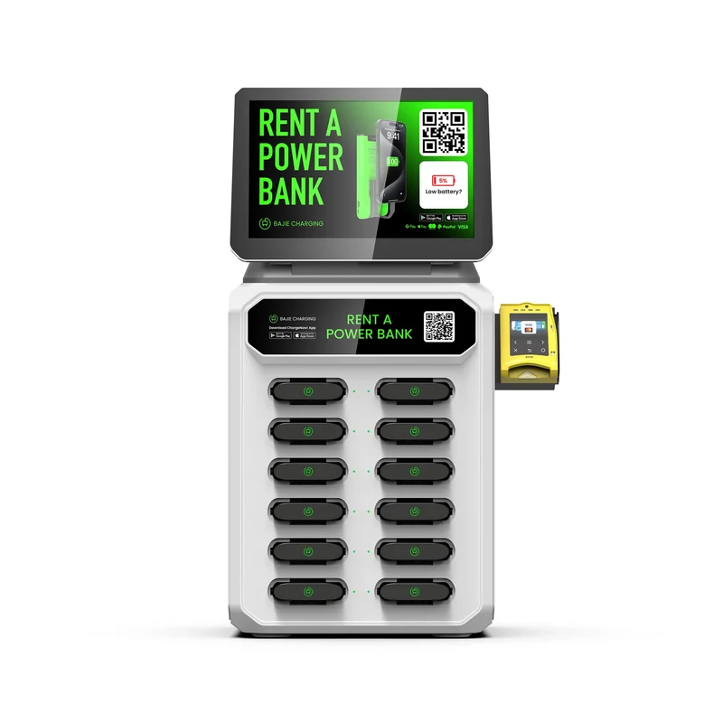 12 Slots Share Power Bank Station Cell Phone Charger Vending Machine with POS Card Operated Cell Phone Charging Station Kiosk