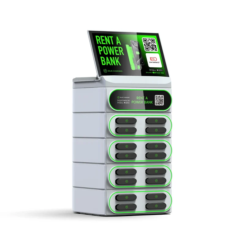 16 Slots Hospital-Grade 4G Stackable Power Bank 6000 MAh Portable Charger with Screen Sharing Rental System