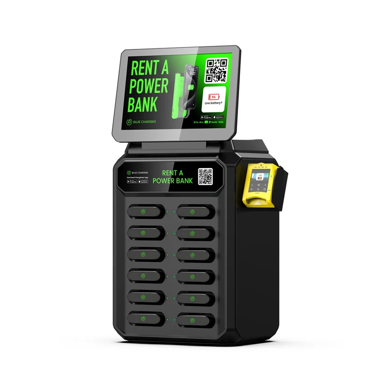 Sharing Power Bank Rental Station Power Bank 6000mah 12 Slot Device with Screen and Built-in POS Commercial