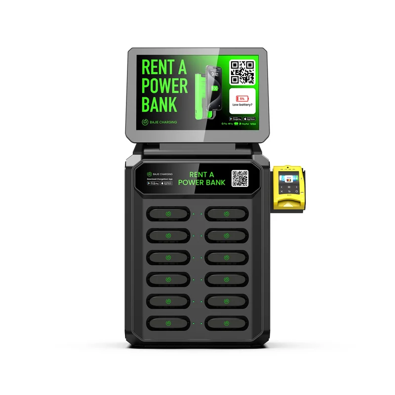 Sharing Power Bank Rental Station Power Bank 6000mah 12 Slot Device with Screen and Built-in POS Commercial