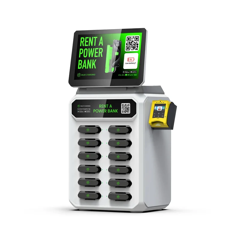 Sharing Power Bank Rental Station Power Bank 6000mah 12 Slot Device with Screen and Built-in POS Commercial