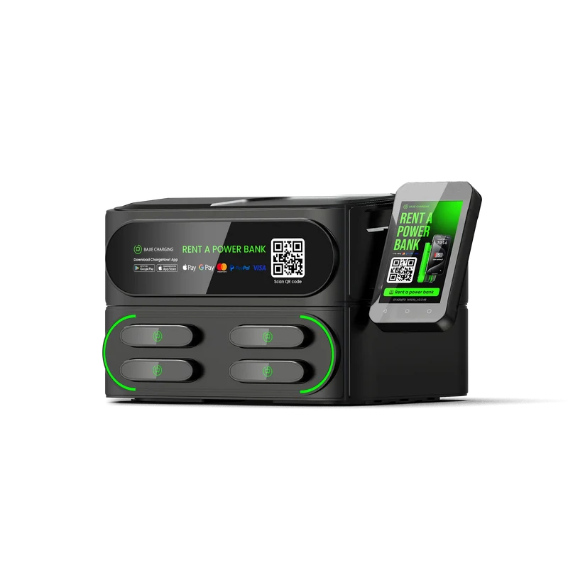 Commercial Alugue De Bajie Charging Power Bank 4- Stack Sharing Power Bank Power Station with Pax Mobile Phone Charging Kiosk