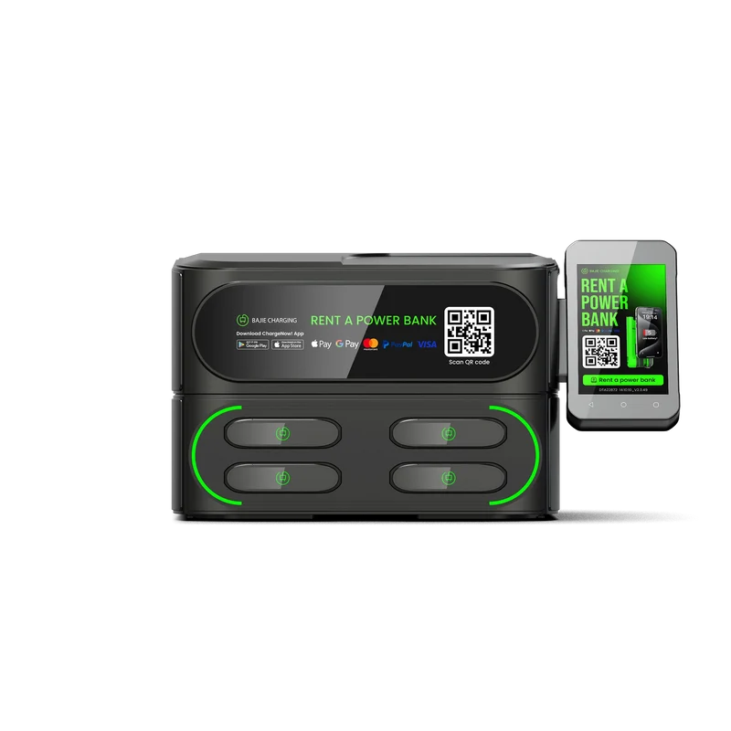 Commercial Alugue De Bajie Charging Power Bank 4- Stack Sharing Power Bank Power Station with Pax Mobile Phone Charging Kiosk