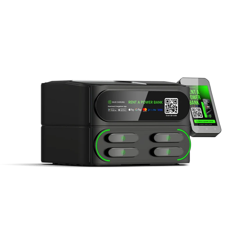 Commercial Alugue De Bajie Charging Power Bank 4- Stack Sharing Power Bank Power Station with Pax Mobile Phone Charging Kiosk