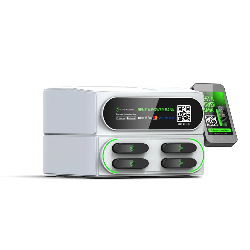 Commercial Alugue De Bajie Charging Power Bank 4- Stack Sharing Power Bank Power Station with Pax Mobile Phone Charging Kiosk