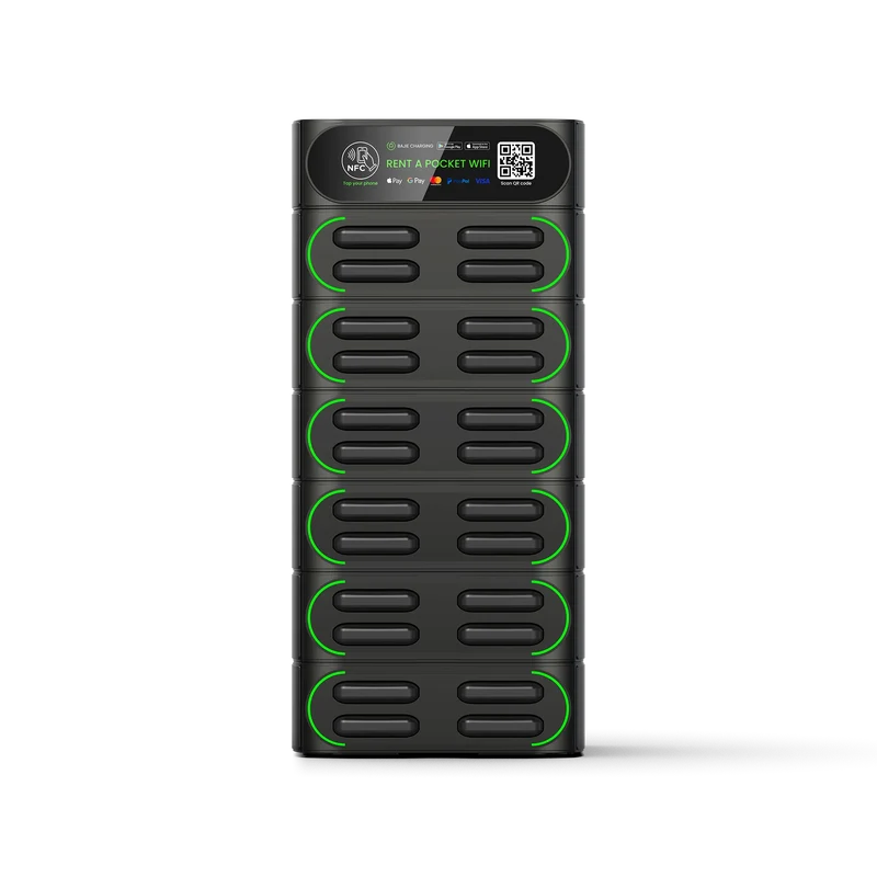 hot sale sharing power bank rental station 24-stack hire phone charging station with MIFI shared powerbank vending machine