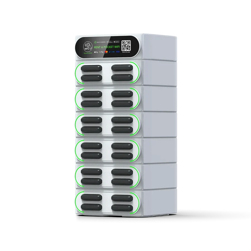 hot sale sharing power bank rental station 24-stack hire phone charging station with MIFI shared powerbank vending machine