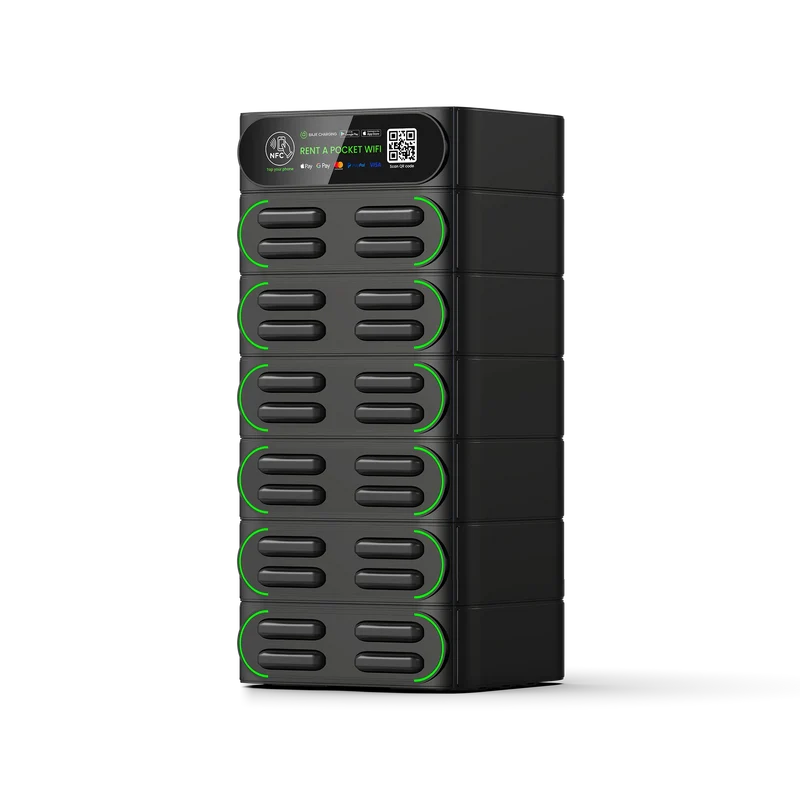 hot sale sharing power bank rental station 24-stack hire phone charging station with MIFI shared powerbank vending machine