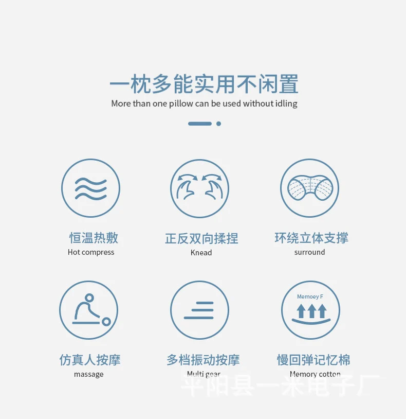 Household Massage U-shaped Pillow Memory Foam Portable Car Travel Electric Neck Cervical Massager U-shaped Massage Pillow