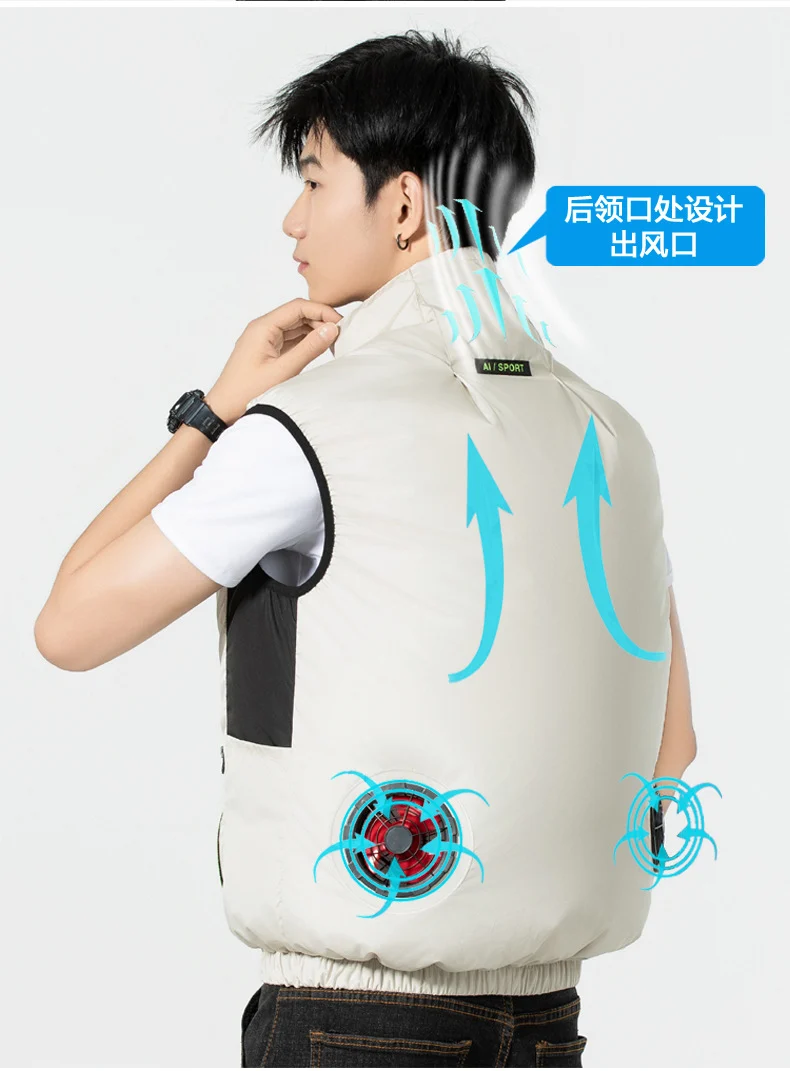 New sleeveless fan clothing air conditioning clothing summer outdoor heatstroke cooling clothes with fan Japan and South Korea cross-border wholesale