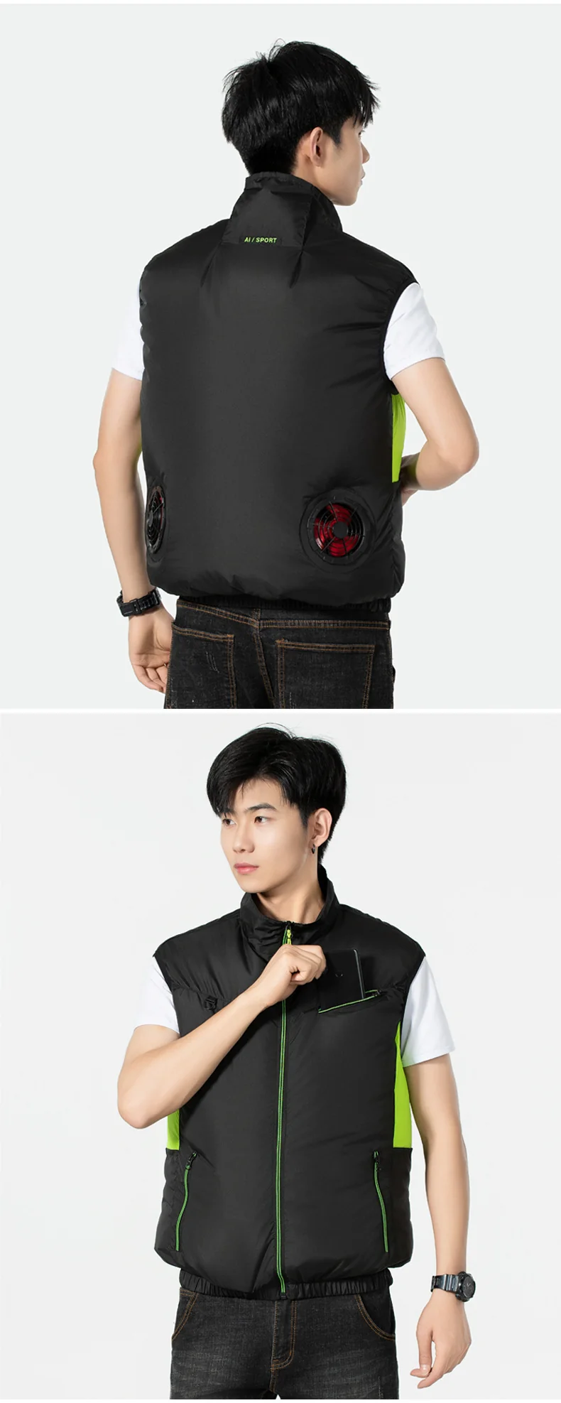 New sleeveless fan clothing air conditioning clothing summer outdoor heatstroke cooling clothes with fan Japan and South Korea cross-border wholesale
