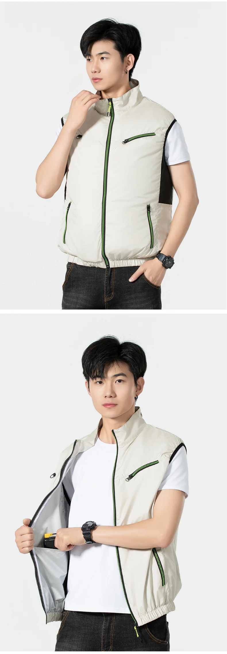 New sleeveless fan clothing air conditioning clothing summer outdoor heatstroke cooling clothes with fan Japan and South Korea cross-border wholesale