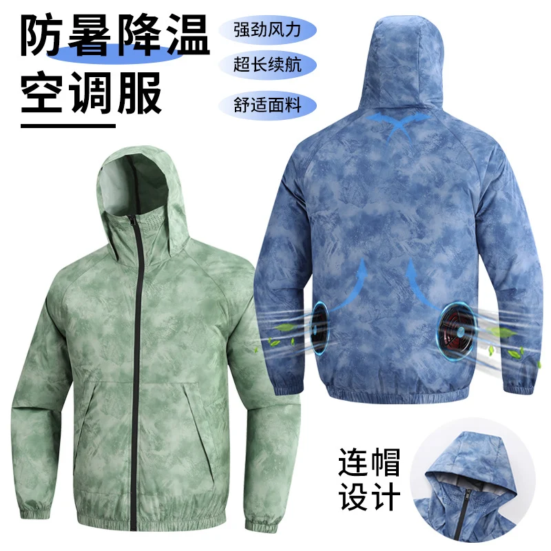 New Fan Sun Protection Clothing, Heatstroke Prevention Outdoor Work Clothes, Refrigeration Fishing Clothing for Men and Women with Fans to Cool down