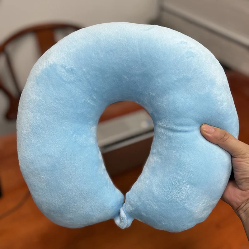 2025 New Cross-Border U-Shaped Pillow Portable Pp Cotton Office Nap Cervical Pillow Car High-Speed Rail Neck Pillow Wholesale