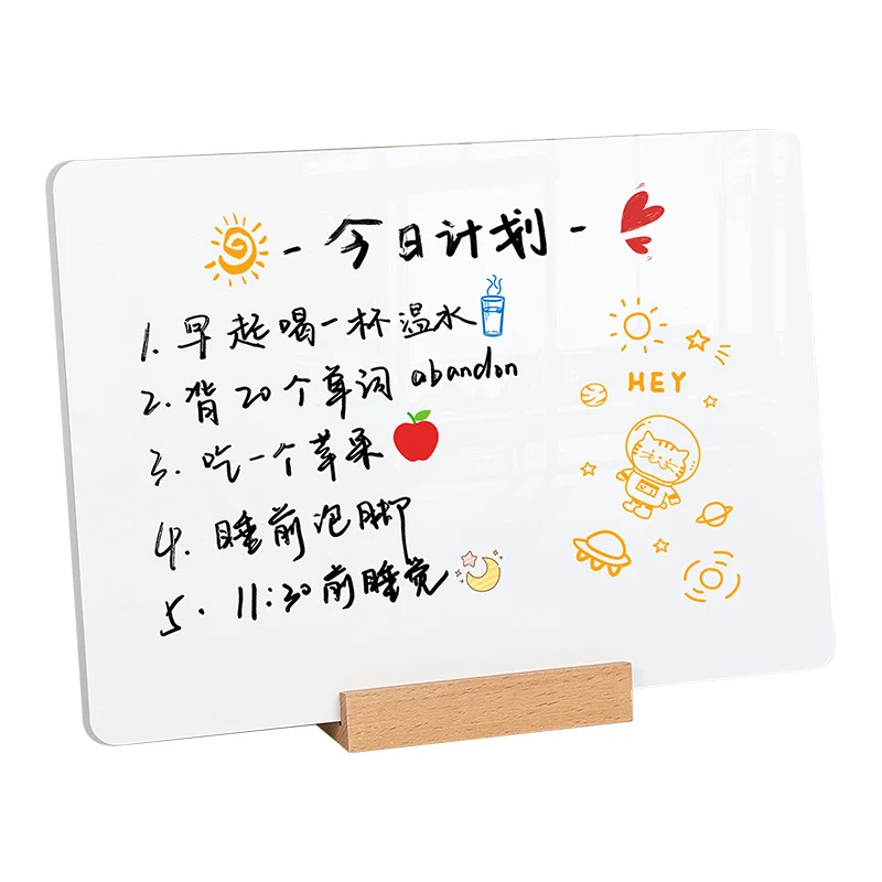 One Piece Wholesale Desktop Erasable Small Whiteboard Double-Sided Writing Message Board Vertical Small Blackboard Message Prompt Drawing Board