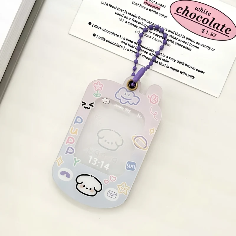 Original cute mobile phone puppy 1 inch ID photo magnetic card set card brick goo card goo plate acrylic hard card set