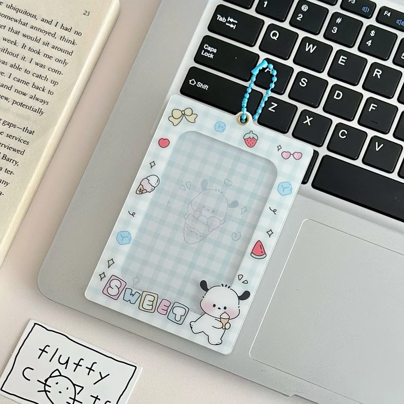 Original Cute puppy magnetic three-inch acrylic card holder brick desktop protective card Film card holder